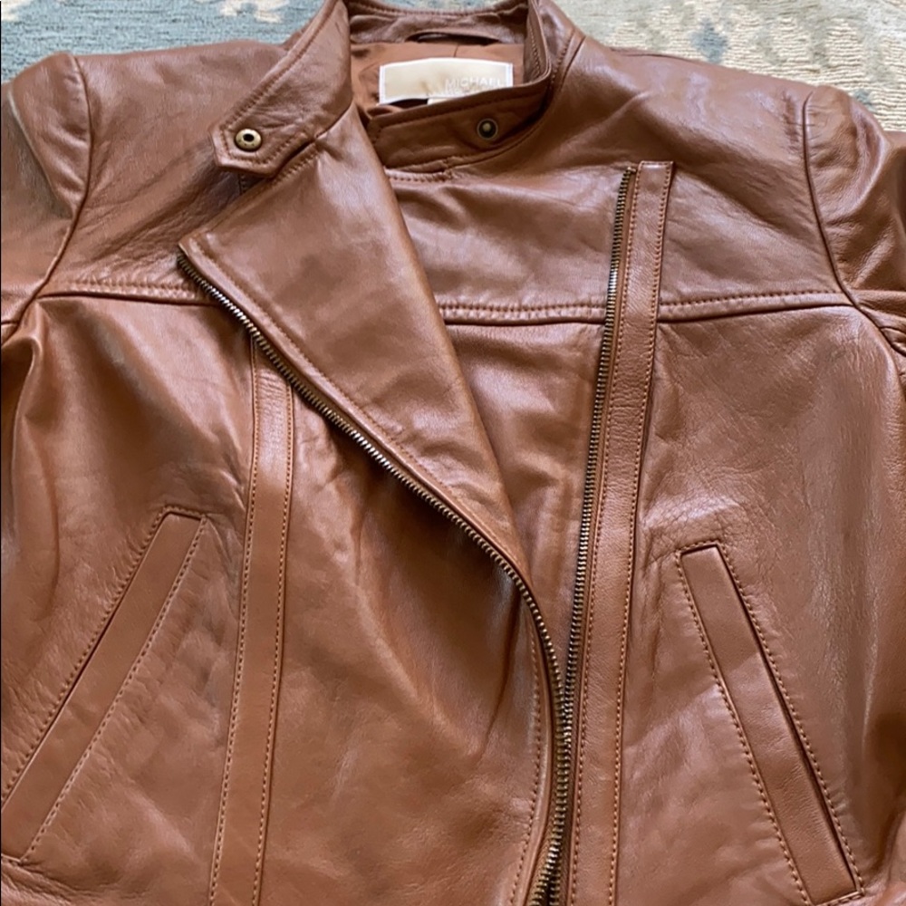 MICHAEL Michael Kors Leather Moto Jacket